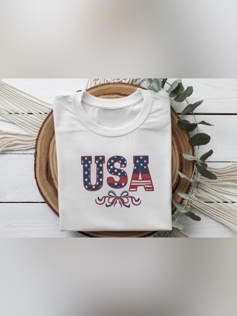 USA Bow Shirt Patriotic Coquette Fourth of July Graphic Tee